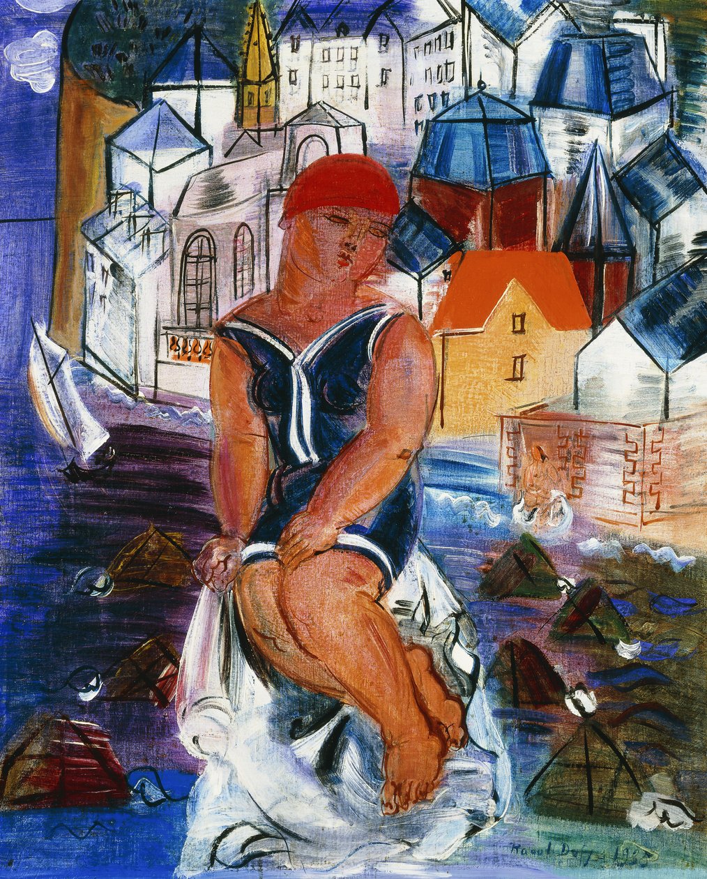 La Pequeña Bañista en Saint-Adresse; La Petite Baigneuse a Saint-Adresse de Raoul Dufy