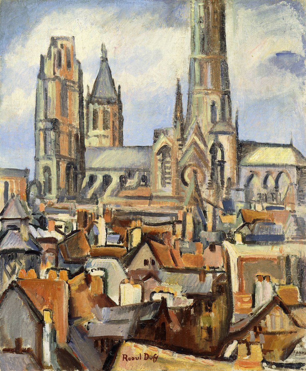 Los tejados de Ruán; Les Toits de Rouen, c. 1902-03 (óleo sobre lienzo) de Raoul Dufy