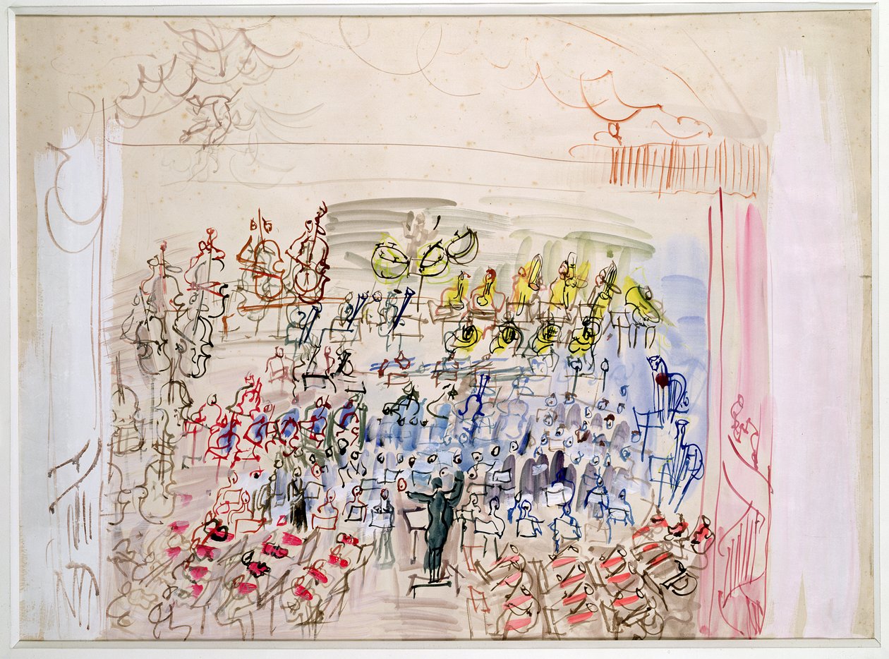 La Orquesta Sinfónica (acuarela sobre papel) de Raoul Dufy