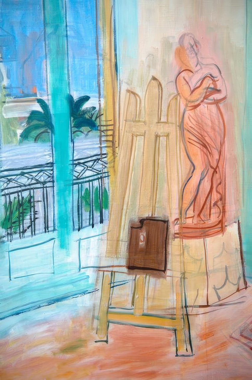 El estudio del pintor con la escultura roja de Raoul Dufy