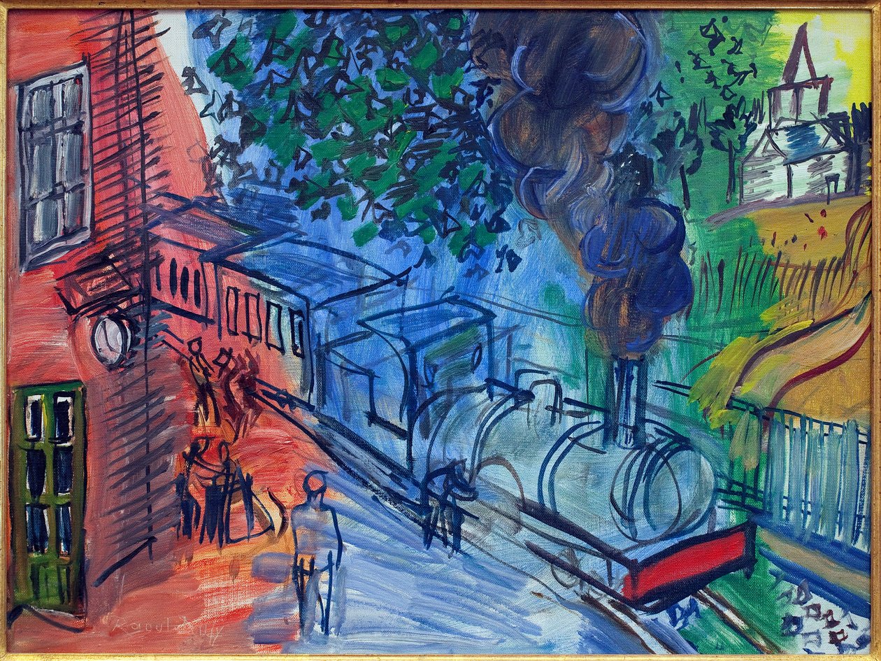 Tren a la estación. Pintura de Raoul Dufy (1877-1953), Óleo sobre lienzo. Arte francés, siglo XX. Museo La Piscine, Roubaix. de Raoul Dufy