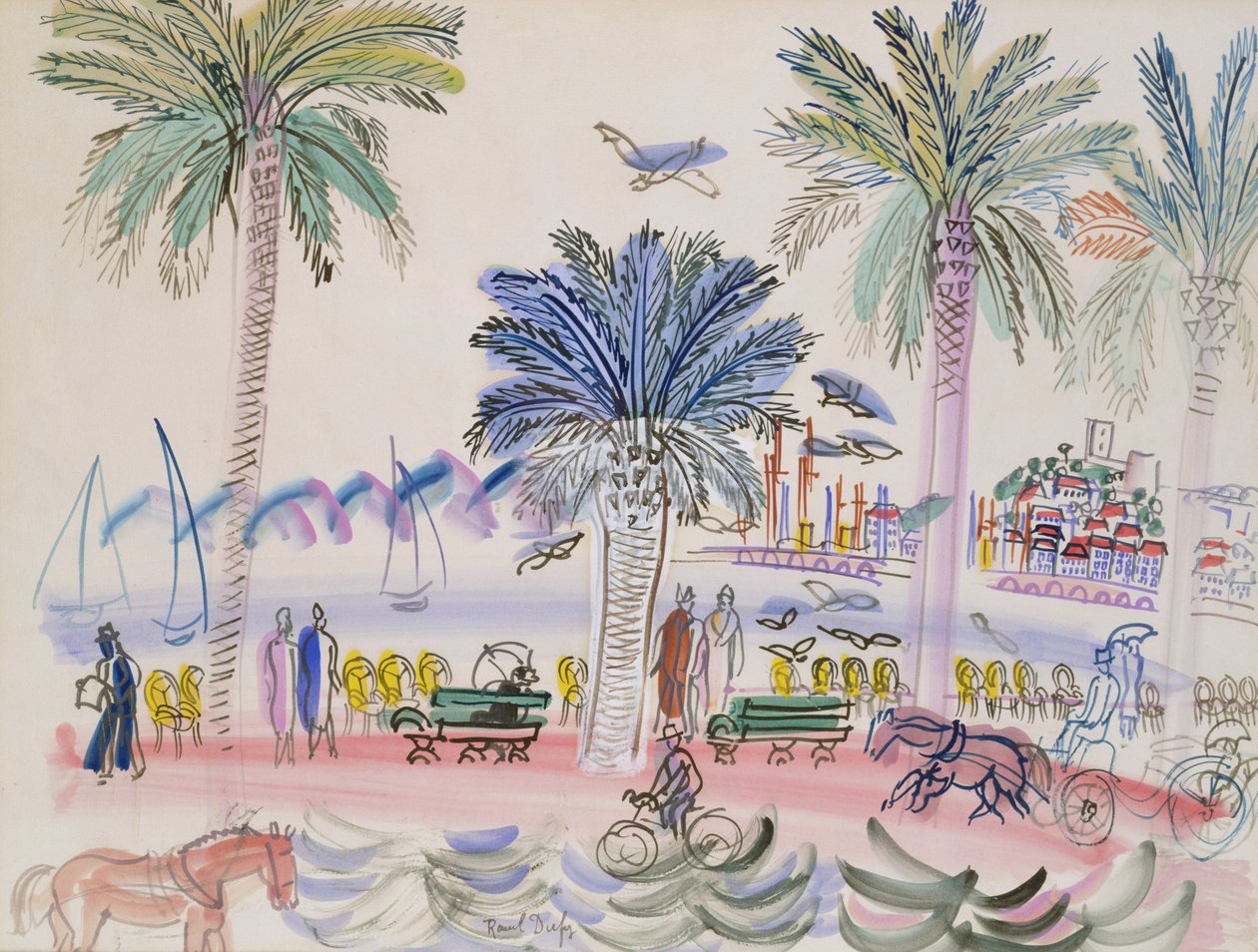 Vista de Le Suquet, Cannes (acuarela) de Raoul Dufy