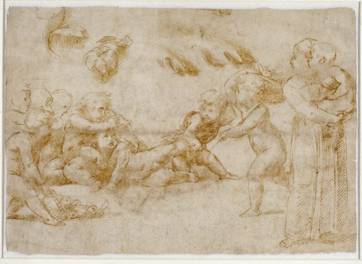 Amorini jugando de Raffaello Sanzio Raphael