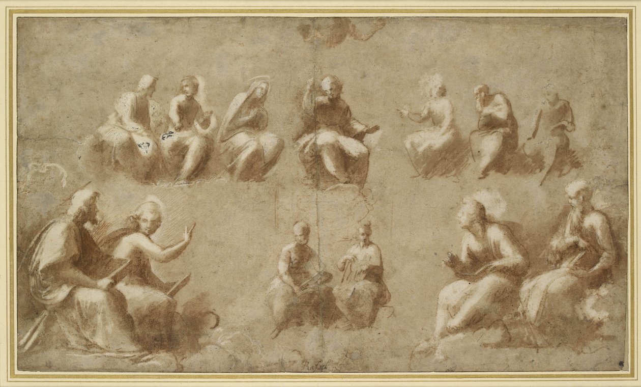 Cristo y los Santos en la Gloria (Estudio para la Disputa) de Raffaello Sanzio Raphael