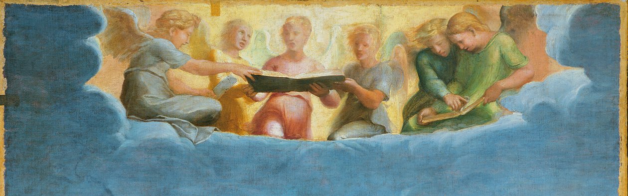 Detalle de Santa Cecilia rodeada por San Pablo, San Juan Evangelista, San Agustín y María Magdalena, c.1513 de Raffaello Sanzio Raphael
