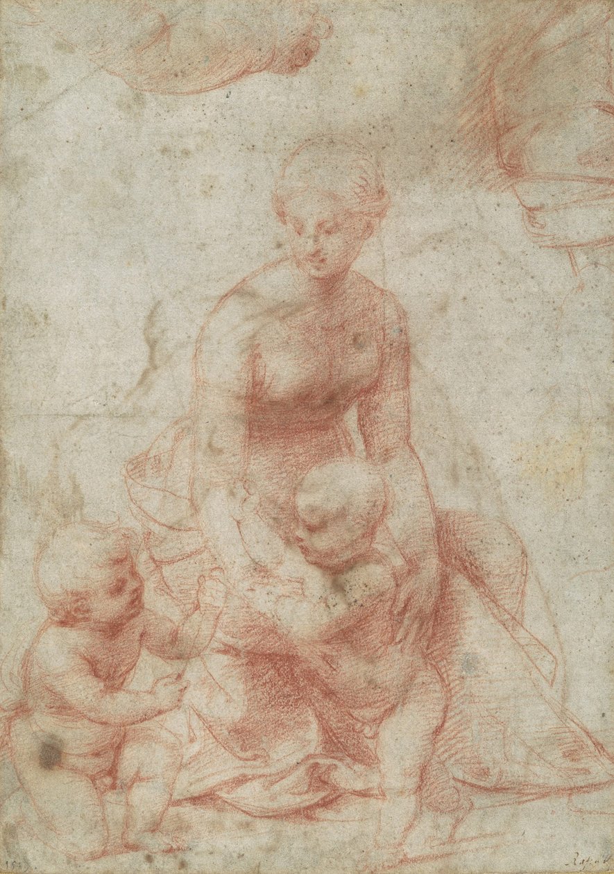 Madonna y Niño con el Infante San Juan Bautista, c.1506-7 de Raffaello Sanzio Raphael