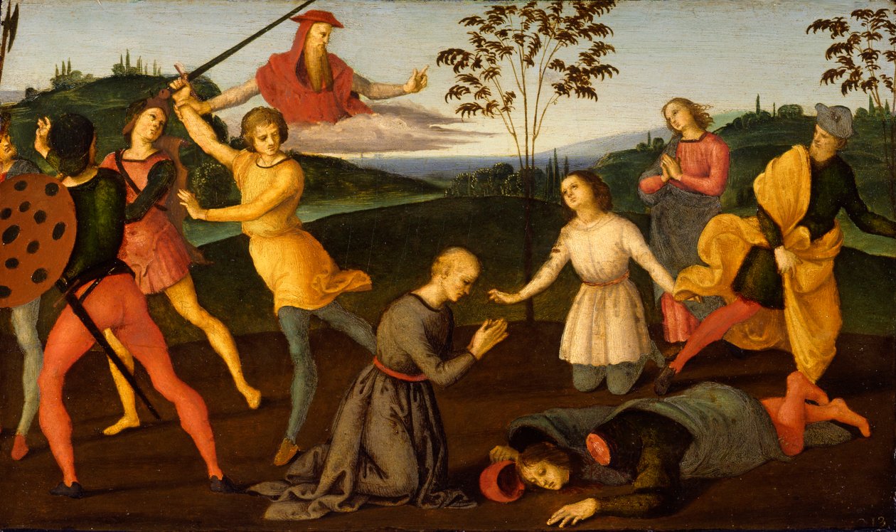 San Jerónimo castigando al hereje Sabiniano de Raffaello Sanzio Raphael