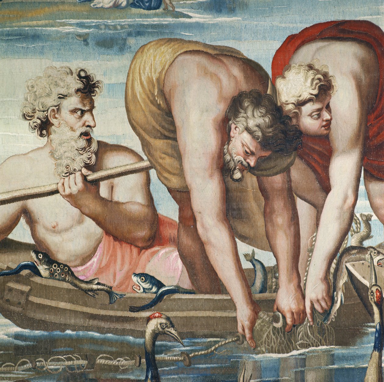 Tapiz que representa los Hechos de los Apóstoles, La pesca milagrosa (detalle) de Raffaello Sanzio Raphael