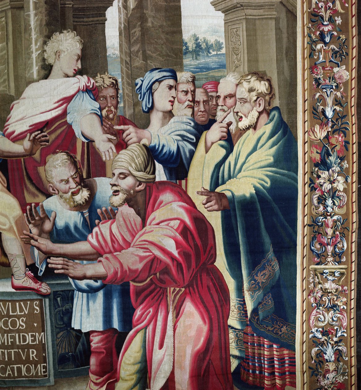 Tapiz que representa los Hechos de los Apóstoles, La ceguera de Elimas (detalle) de Raffaello Sanzio Raphael