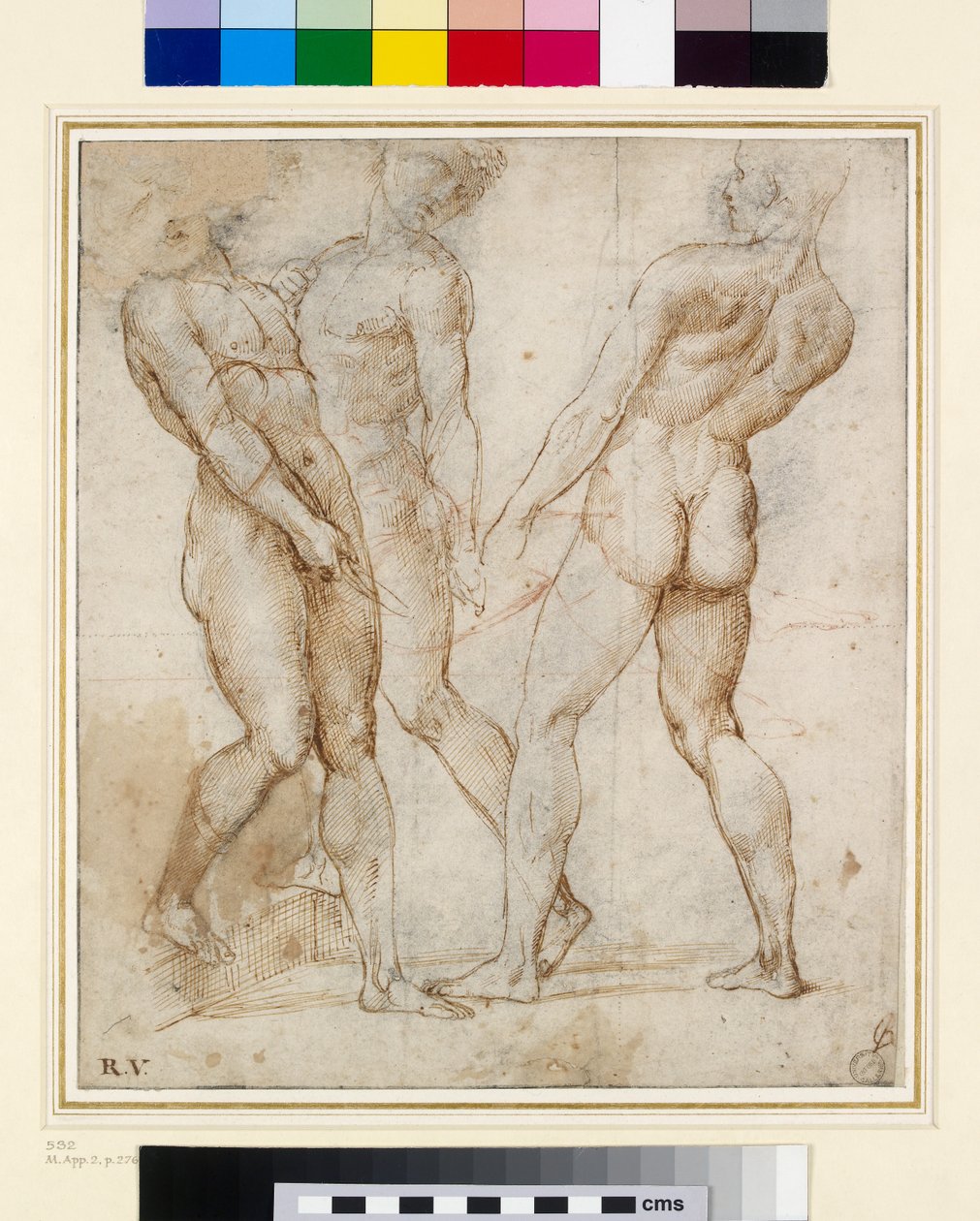 Los portadores desnudos (Estudio para el Entierro) de Raffaello Sanzio Raphael