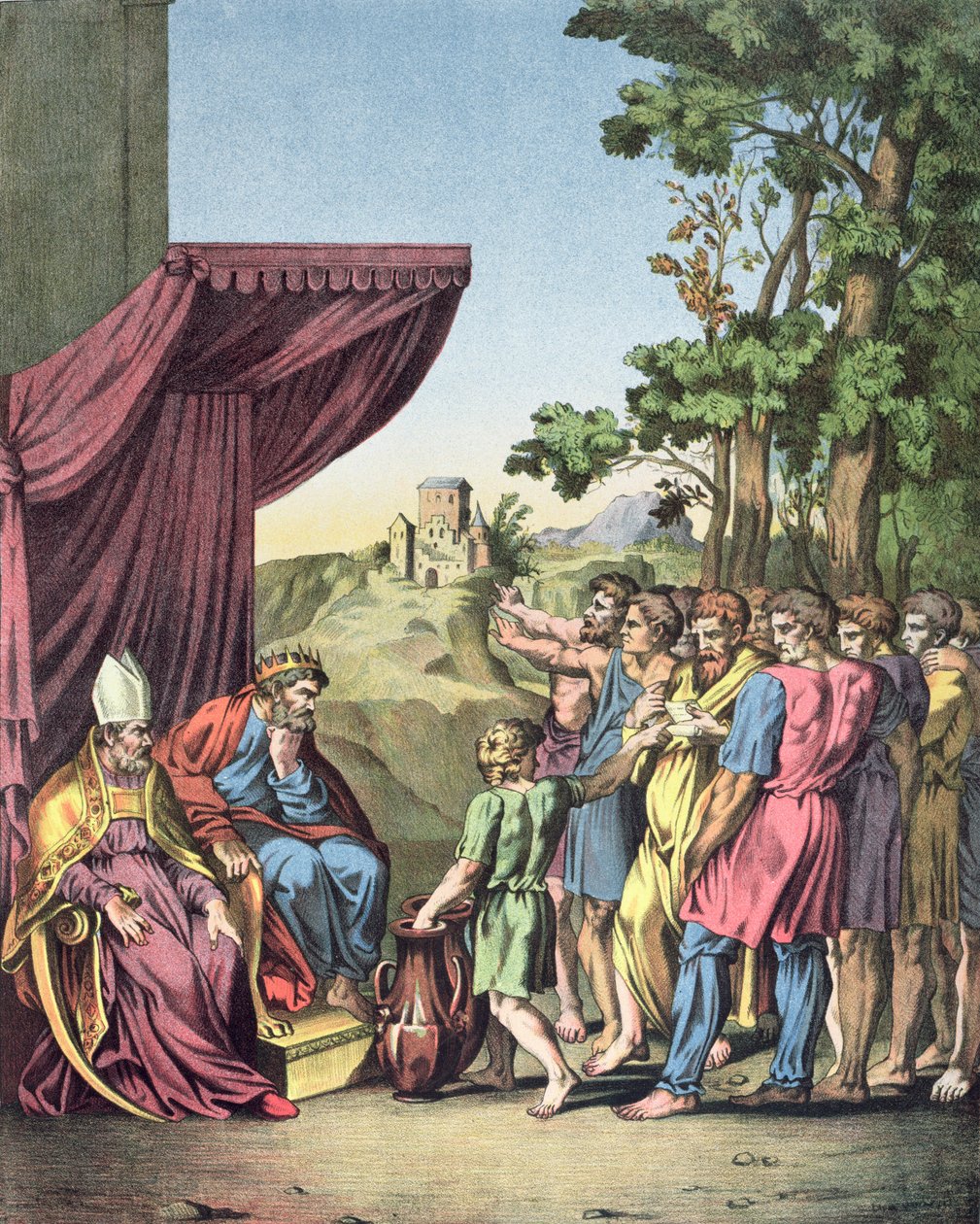 La ocupación y división de la tierra de Canaán por los israelitas de Raffaello Sanzio Raphael