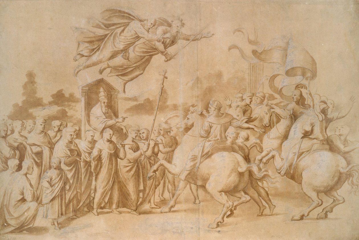 El Rechazo de Atila de Raffaello Sanzio Raphael