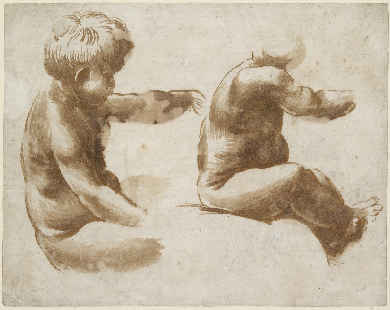 Dos estudios de vida de un niño desnudo de Raffaello Sanzio Raphael