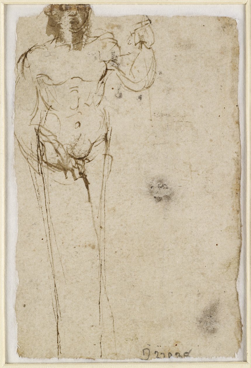 Verso: Estudio de un Herm, WA1965.47.5 de Raffaello Sanzio Raphael
