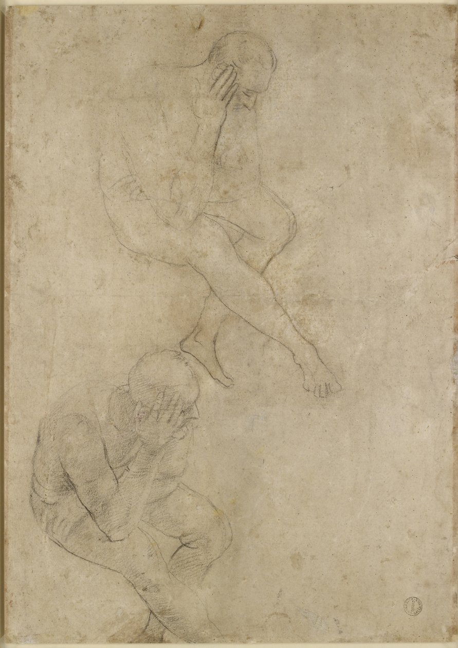 Verso: Dos estudios de un hombre anciano, WA1846.210 de Raffaello Sanzio Raphael