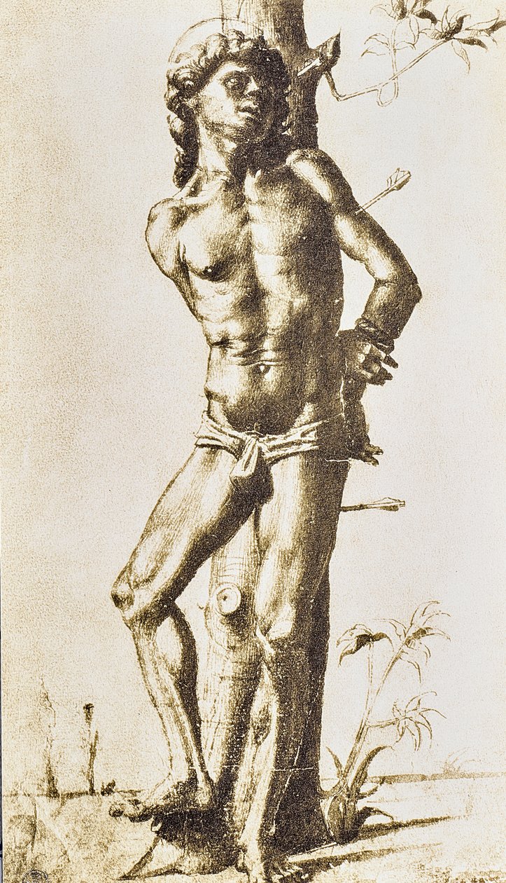 Figura de un santo, dibujo de Raffaello Sanzio. Gabinetto dei Disegni e delle Stampe, Galería Uffizi, Florencia de Raffaello Sanzio Raphael