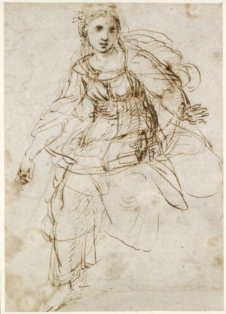 Figura alegórica de la Teología (recto) de Raffaello Sanzio Raphael