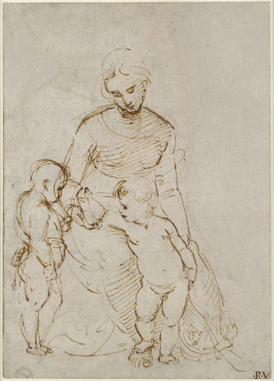 La Virgen y el Niño con San Juan (La Madonna del Cardellino) (recto) de Raffaello Sanzio Raphael