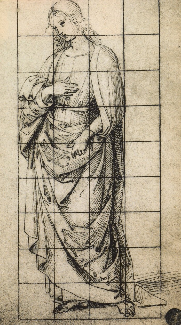 Estudio para un San Juan Evangelista; dibujo de Rafael, Gallerie dell