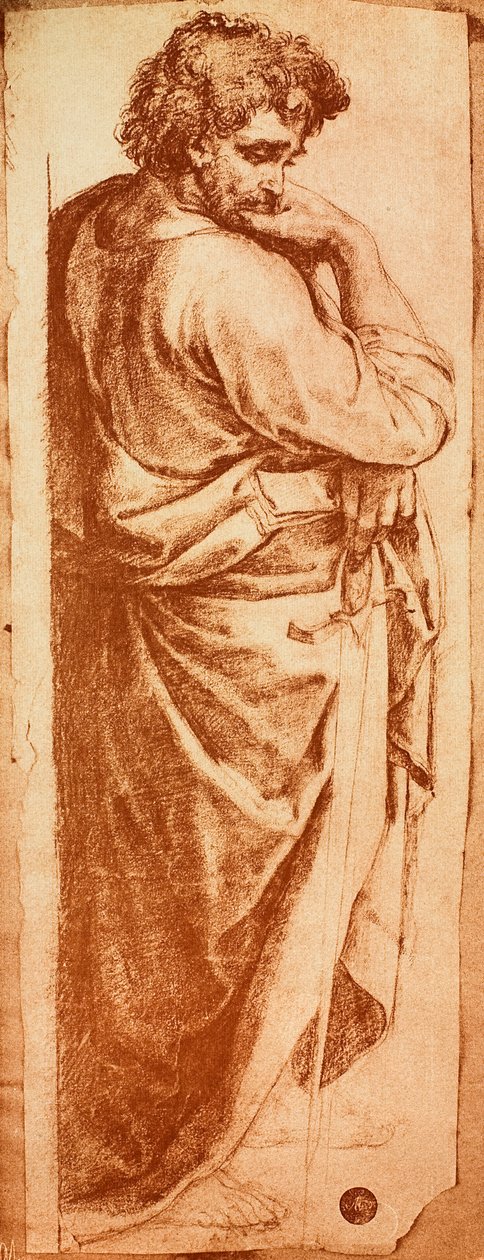 Estudio para el San Pablo del retablo de Bolonia; dibujo de Rafael, Gallerie dell