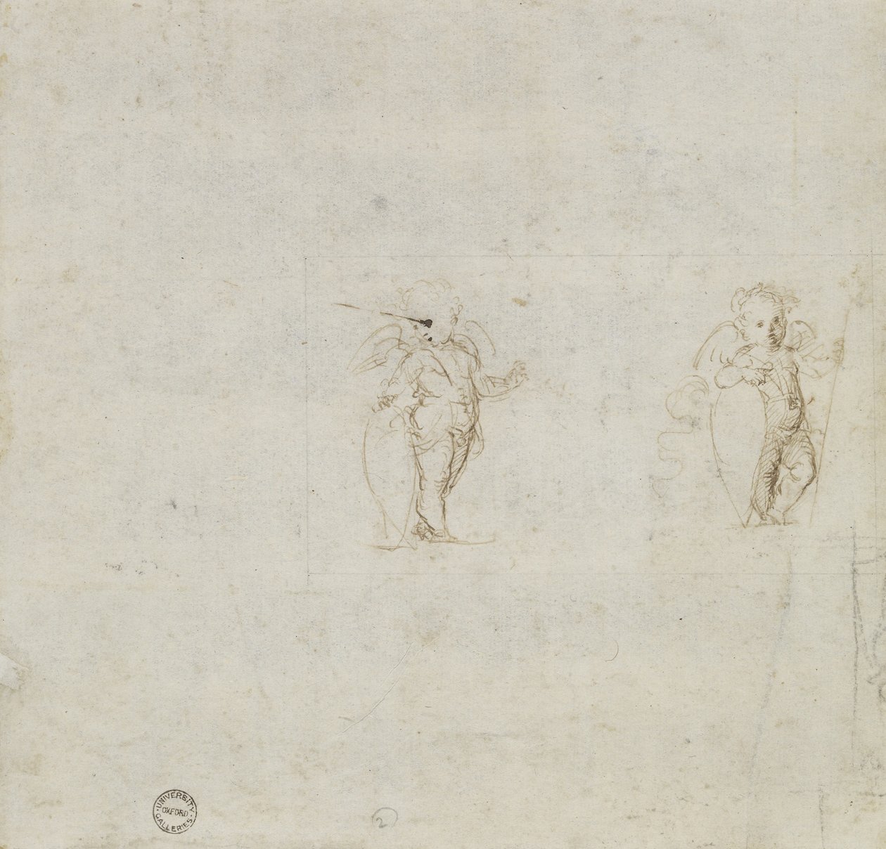 Dos estudios de Amorini (verso) de Raffaello Sanzio Raphael
