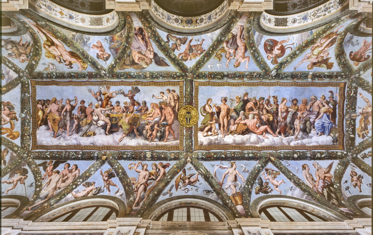 Vista de las bóvedas de la Logia de Cupido y Psique, de Raphael
