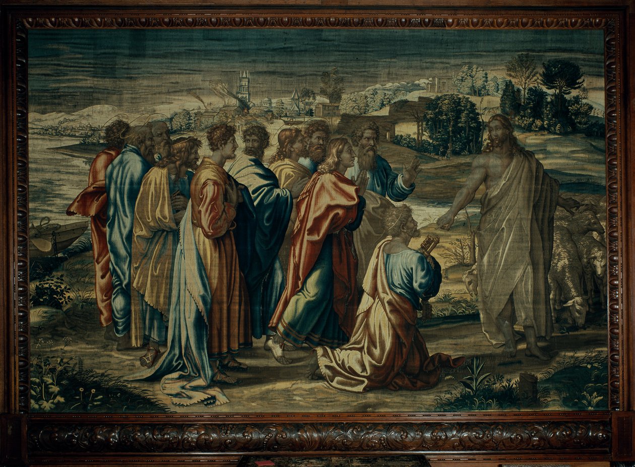 La encomienda de Cristo a San Pedro, taller de Mortlake de after Raphael