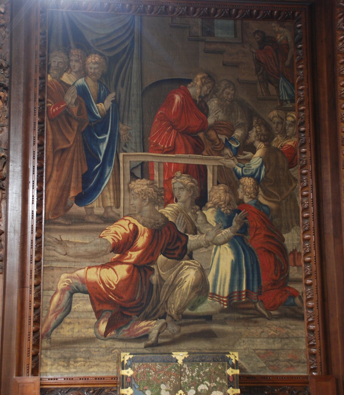 La Muerte de Ananías, taller de Mortlake de after Raphael