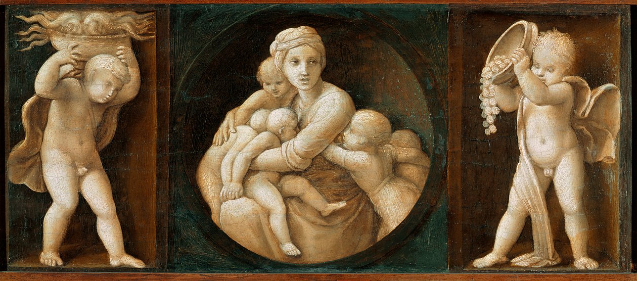 Caridad, predela del Retablo Baglioni de Raphael (1483 1520)