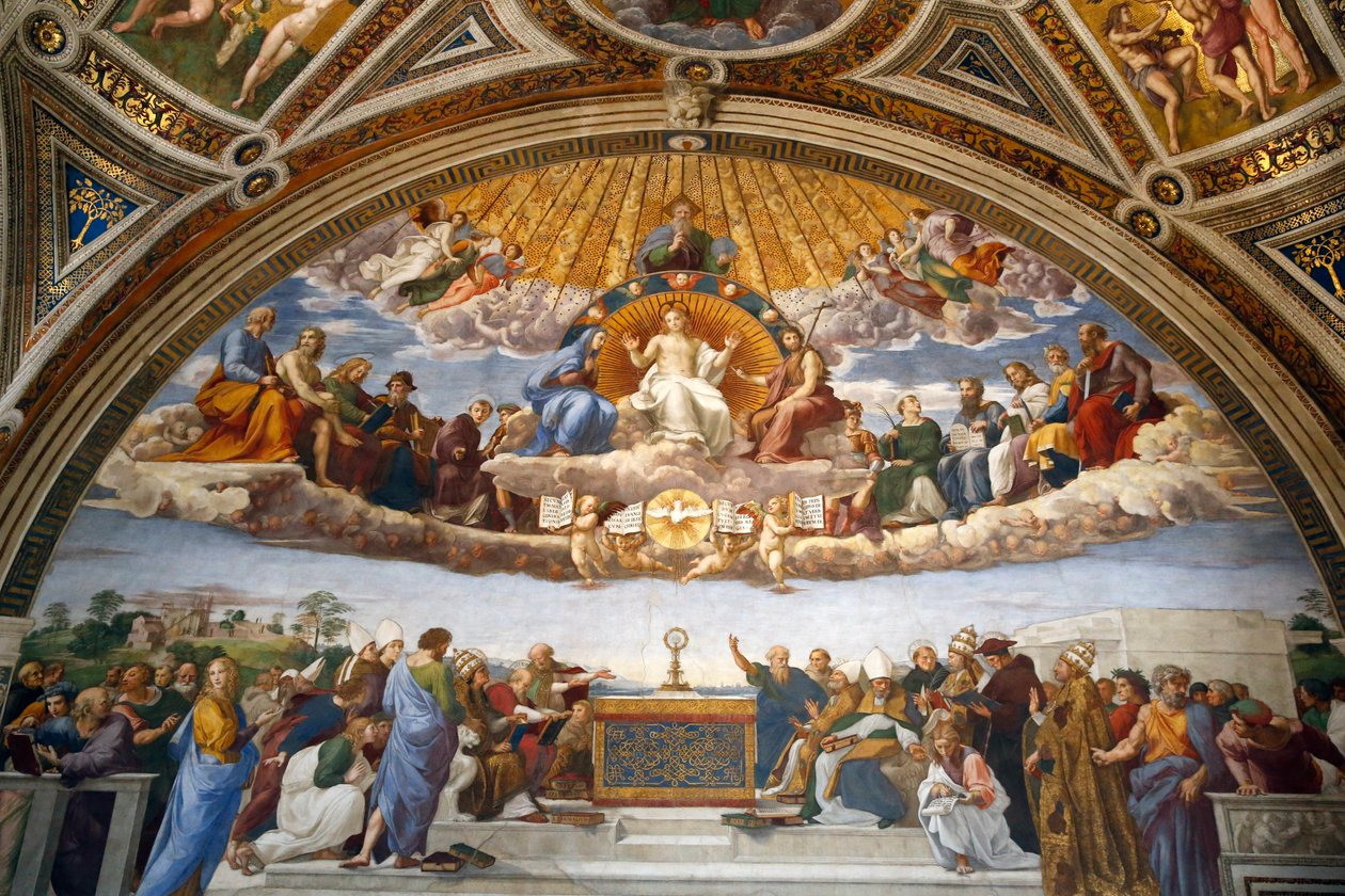 Disputación del Santísimo Sacramento, en la Stanza della Segnatura (fresco) de Raphael (1483 1520)