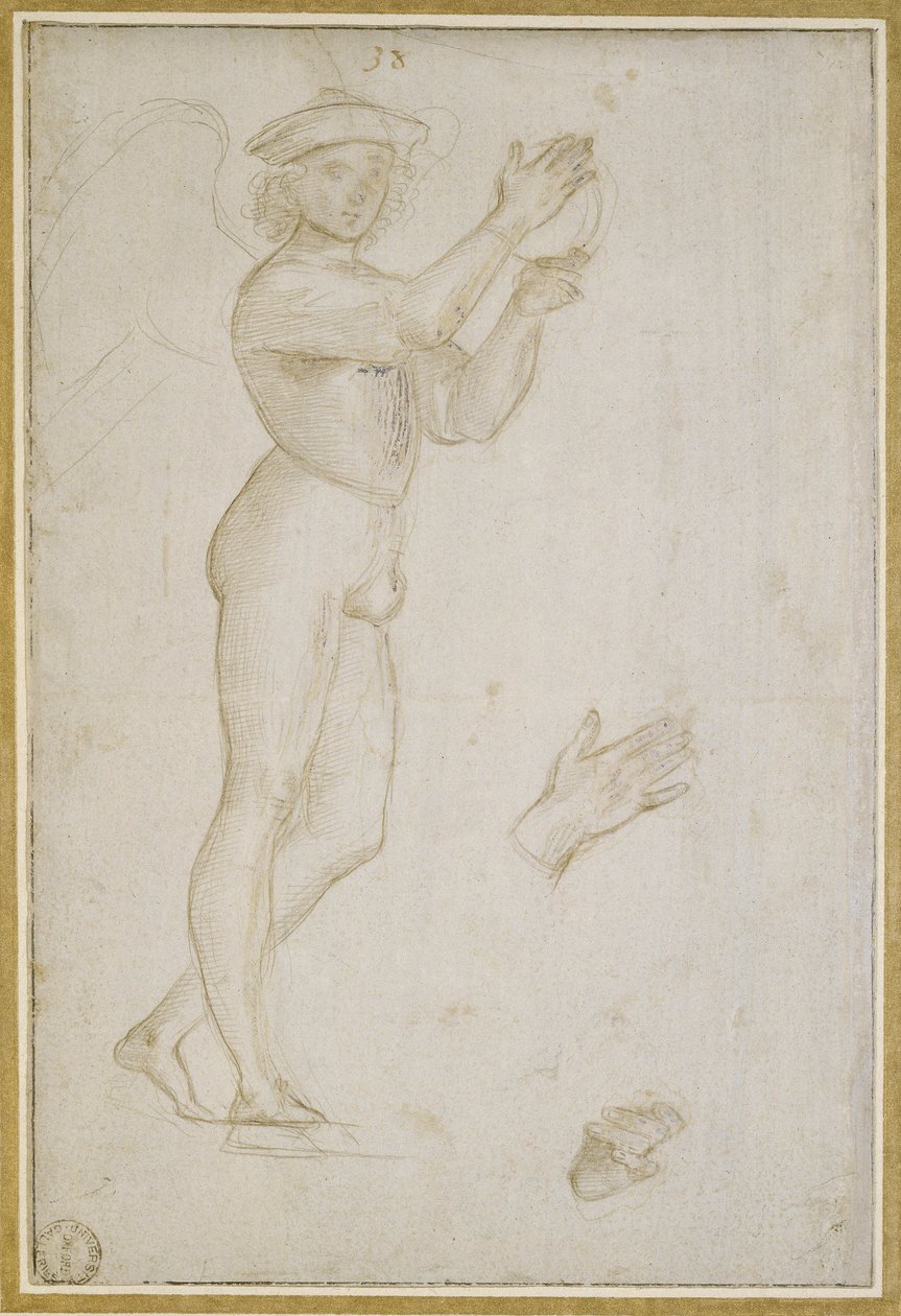 Estudio de un joven haciendo música de Raphael