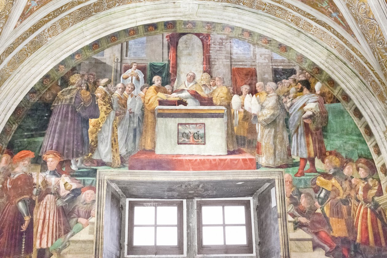 El juramento de León III, sala del fuego en el borgo de Raphael (1483 1520)