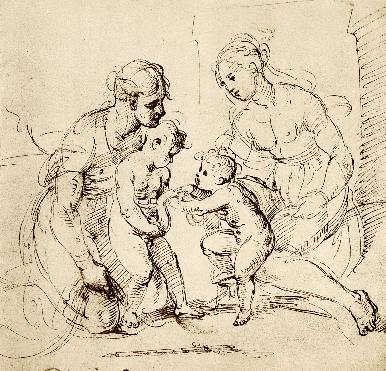 Diseño para la Sagrada Familia de la casa Canigiani en Múnich de Raffaello Sanzio Raphael