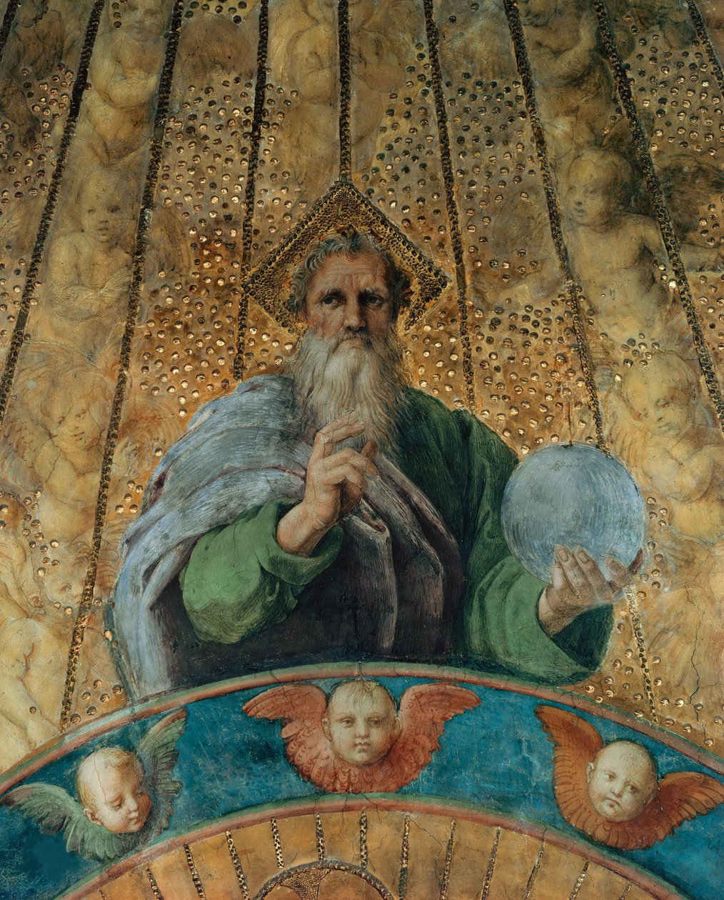 Disputa. (detalle) Dios el Padre. Fresco en Stanza della Segnatura de Raphael