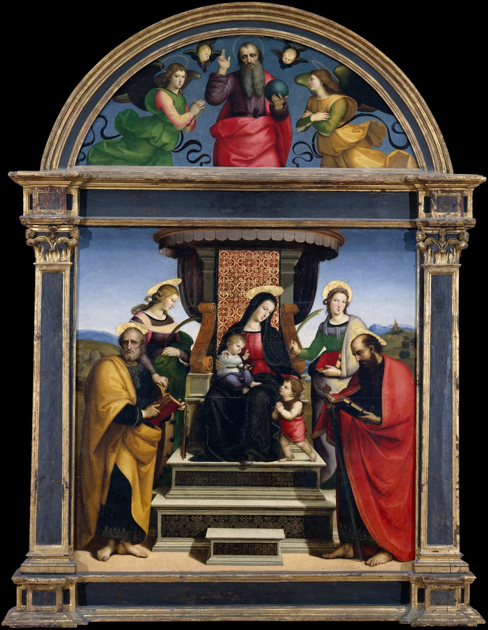 Madonna y el Niño entronizados con santos de Raffaello Sanzio Raphael