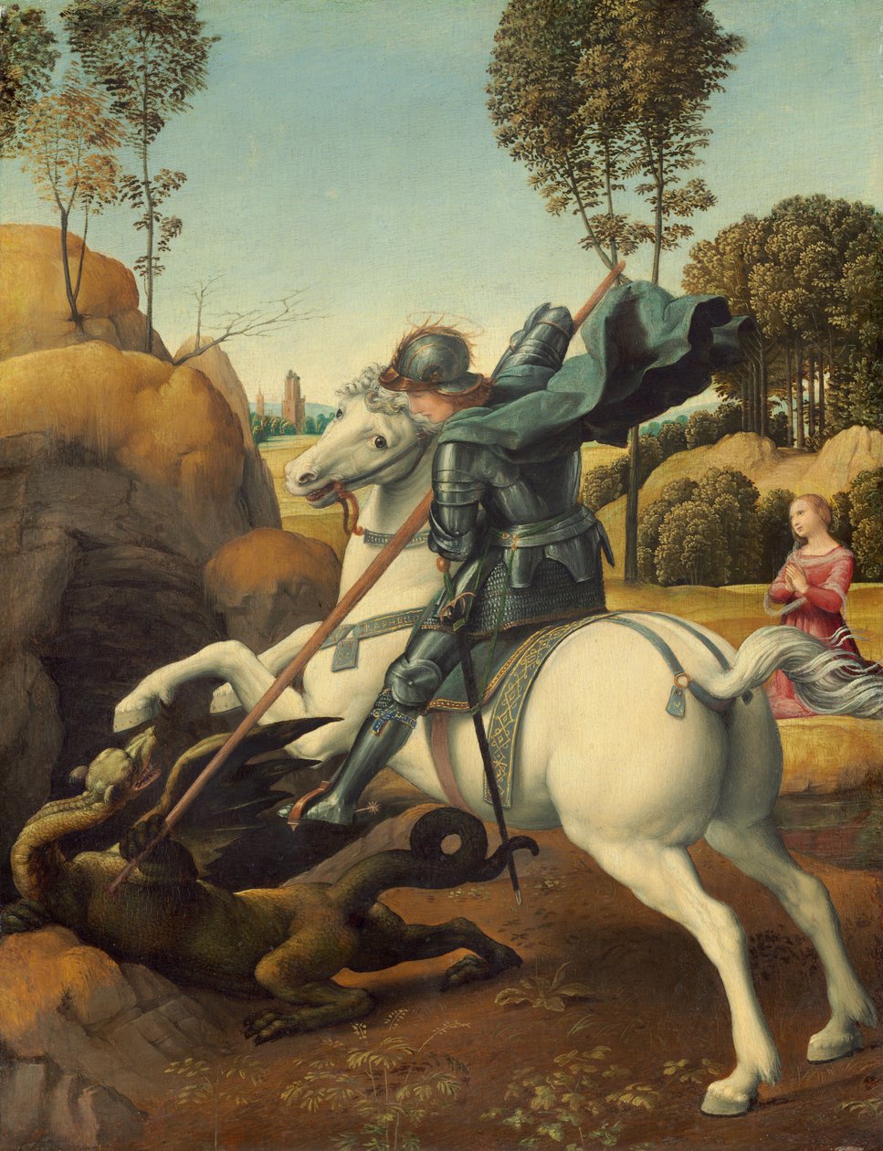 San Jorge y el Dragón, c. 1506 de Raphael