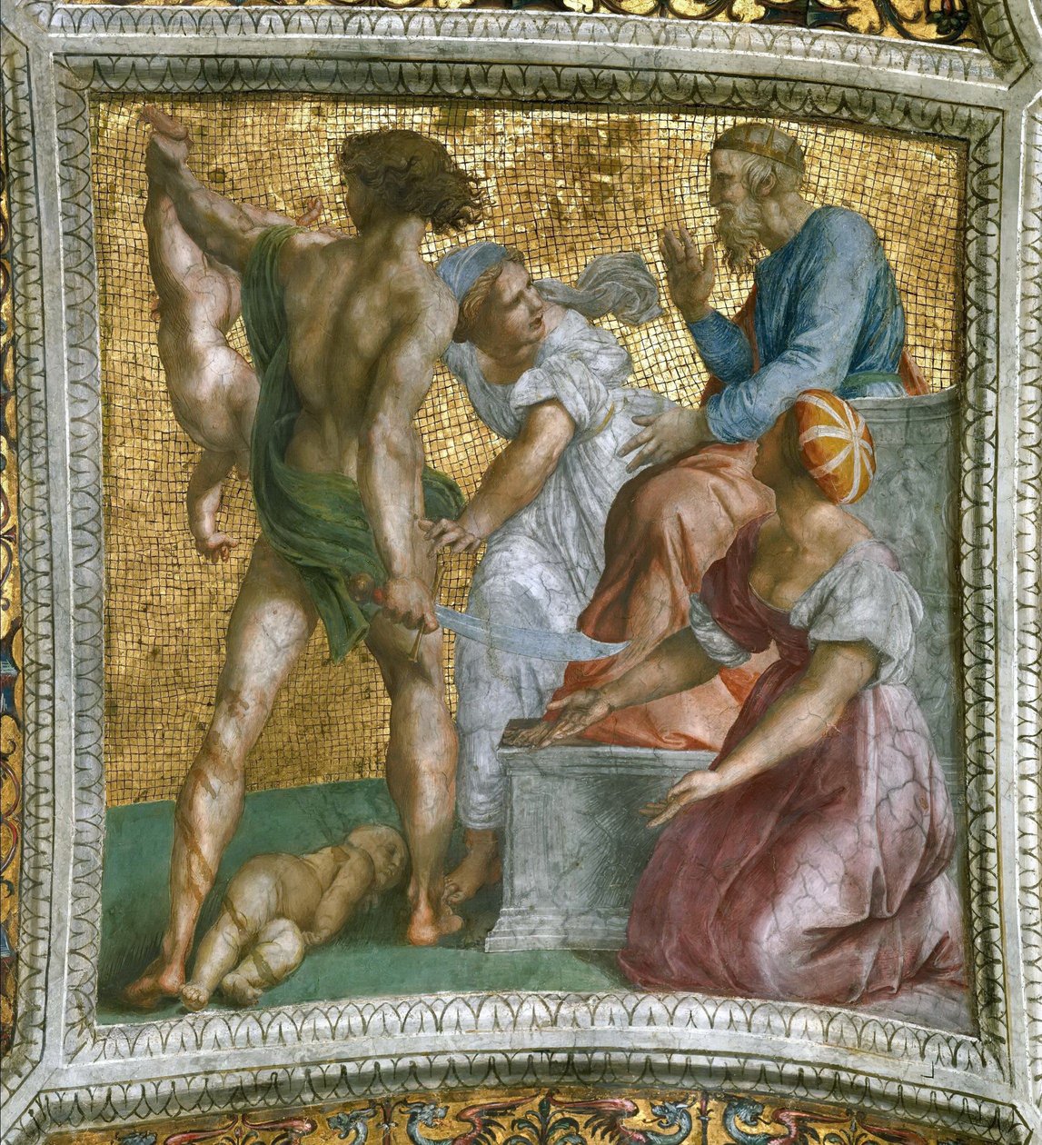 El Juicio de Salomón Fresco en el Techo de la Stanza della Segnatura, ca 1510-1511 de Raphael