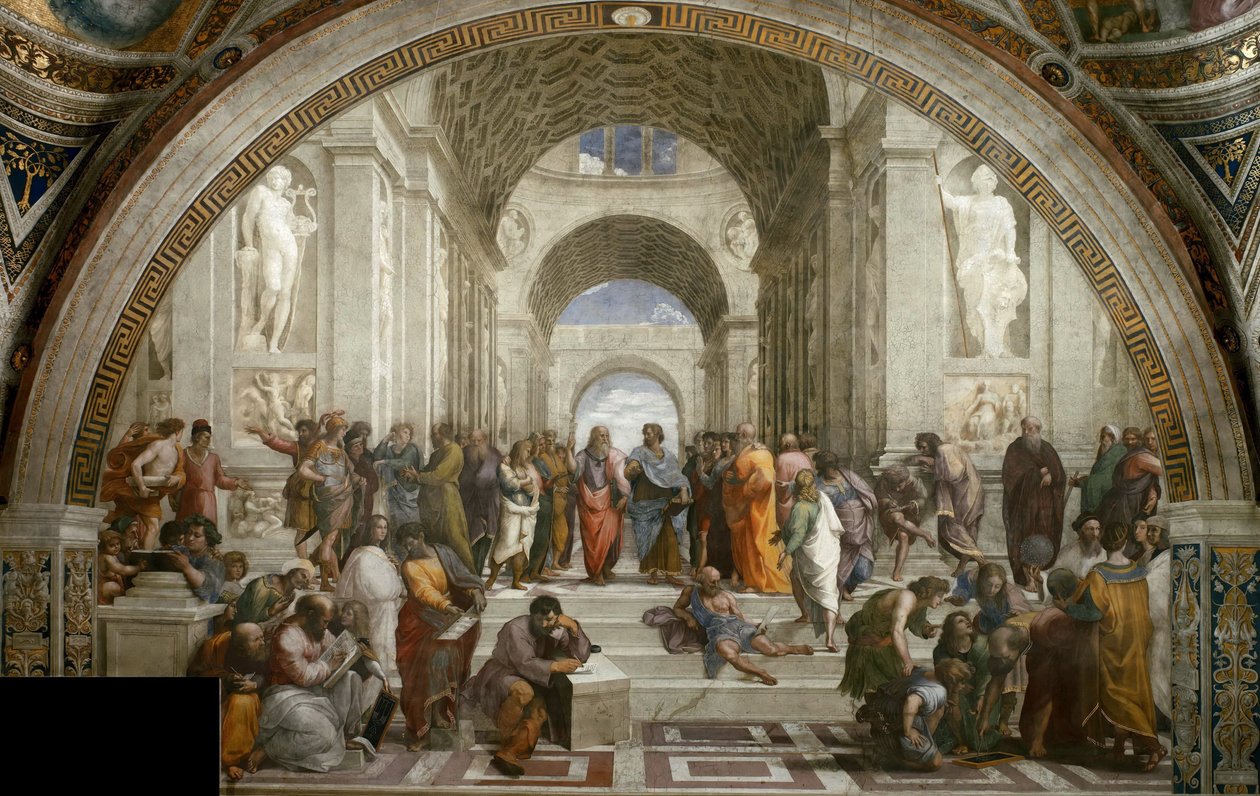 La Escuela de Atenas. Fresco en la Stanza della Segnatura, ca 1510-1511 de Raphael