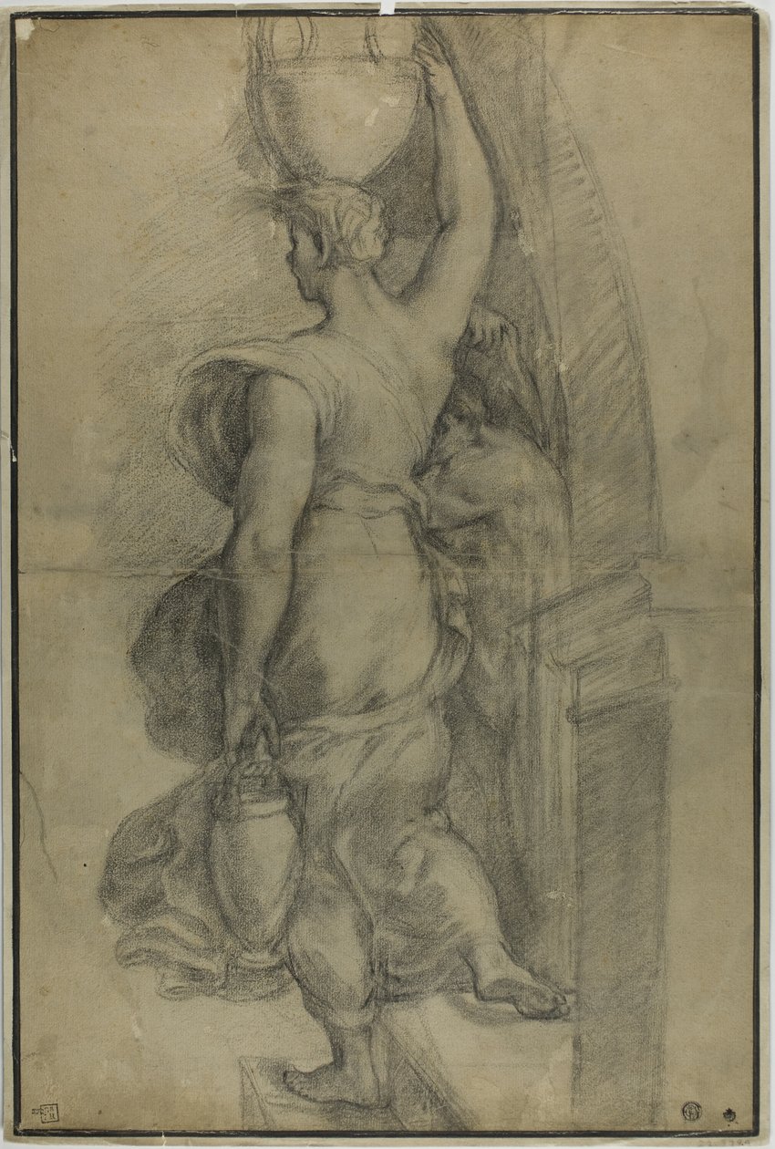 Mujer llevando jarra de agua de Raphael