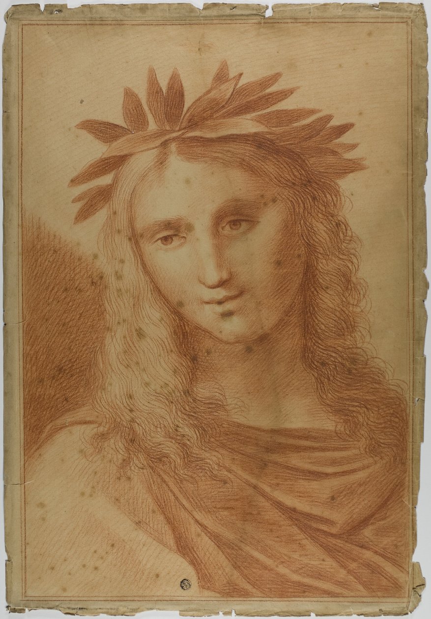 Mujer coronada con laurel de Raphael
