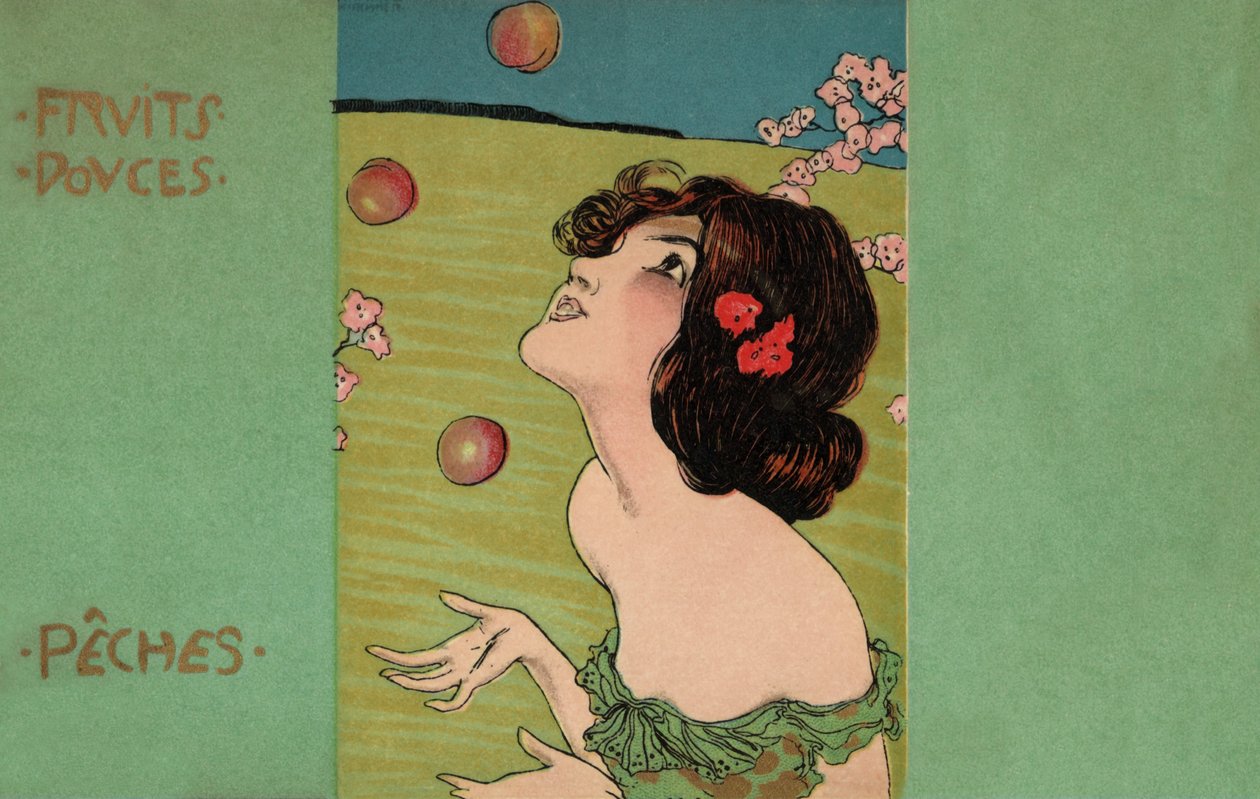 Melocotones, c.1900 (ilustración) de Raphael Kirchner