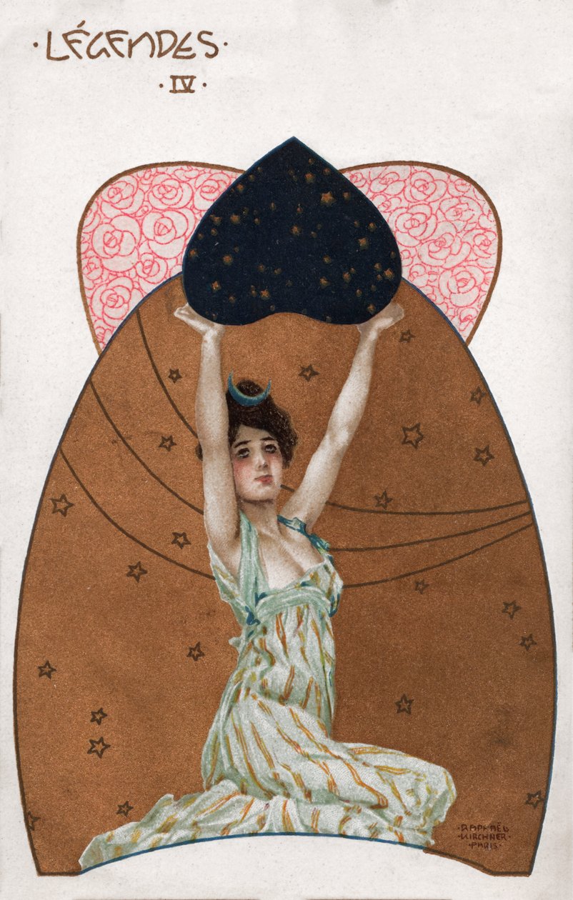Mujer en estilo Secesión, c.1900 (ilustración) de Raphael Kirchner