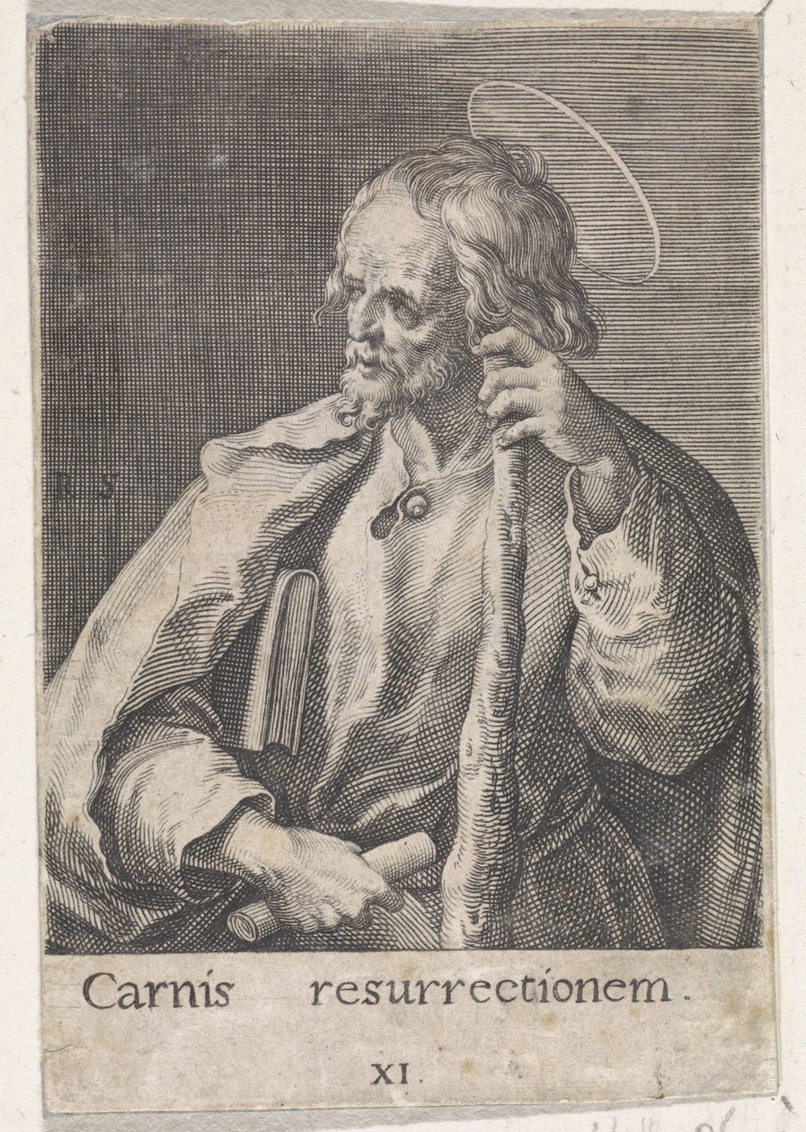 Apóstol Santiago el Menor Cristo, María y los Doce Apóstoles (título de la serie) de Raphaël Sadeler (I)