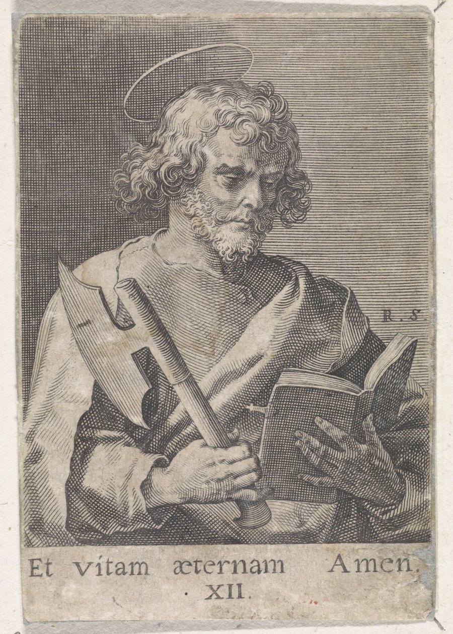 apóstol matías Cristo, María y los Doce Apóstoles (título de la serie) de Raphaël Sadeler (I)