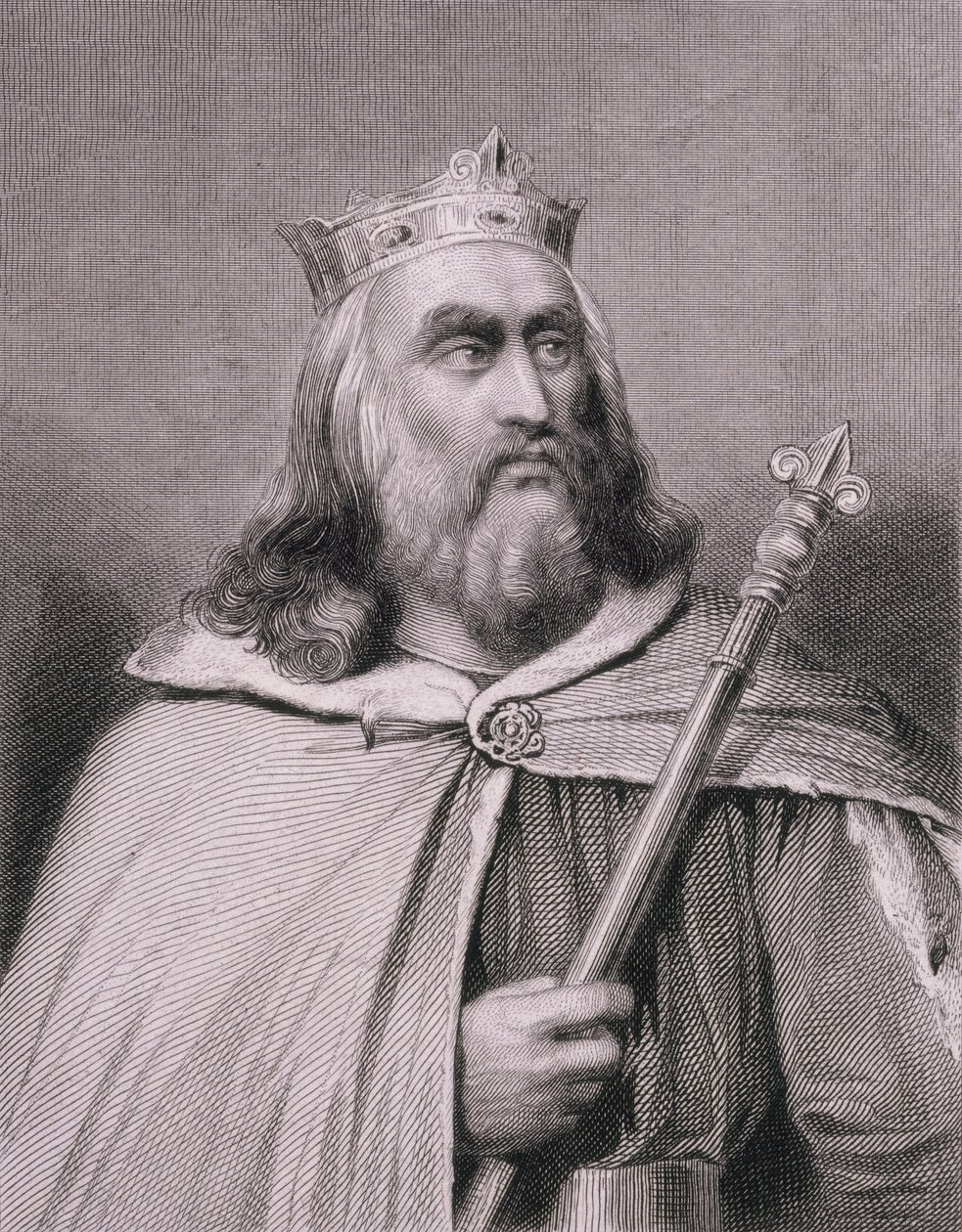 Clotario o Clotario II (d.629) Rey de los Francos, grabado por Weber de Raymond Quinsac Monvoisin