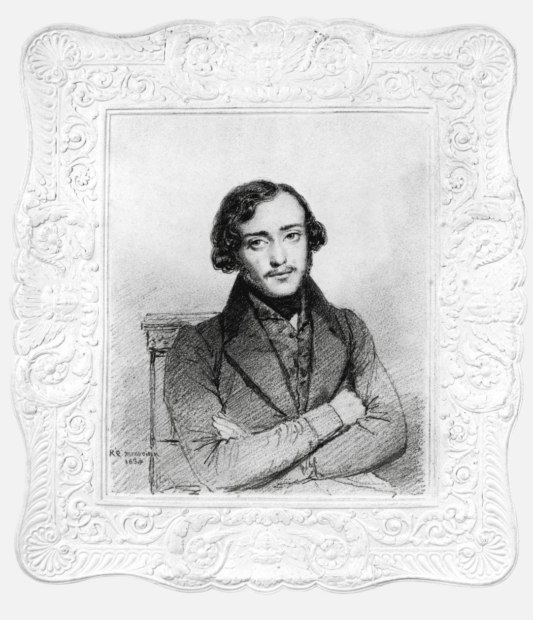 Retrato de Eugene Emmanuel Viollet-le-Duc (1814-79) a los 20 años, 1834 de Raymond Quinsac Monvoisin
