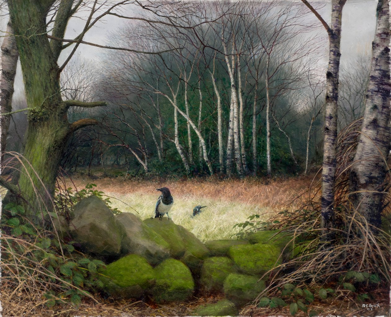 Una mañana al final del invierno, 2002 (óleo sobre tabla) de Raymond Booth