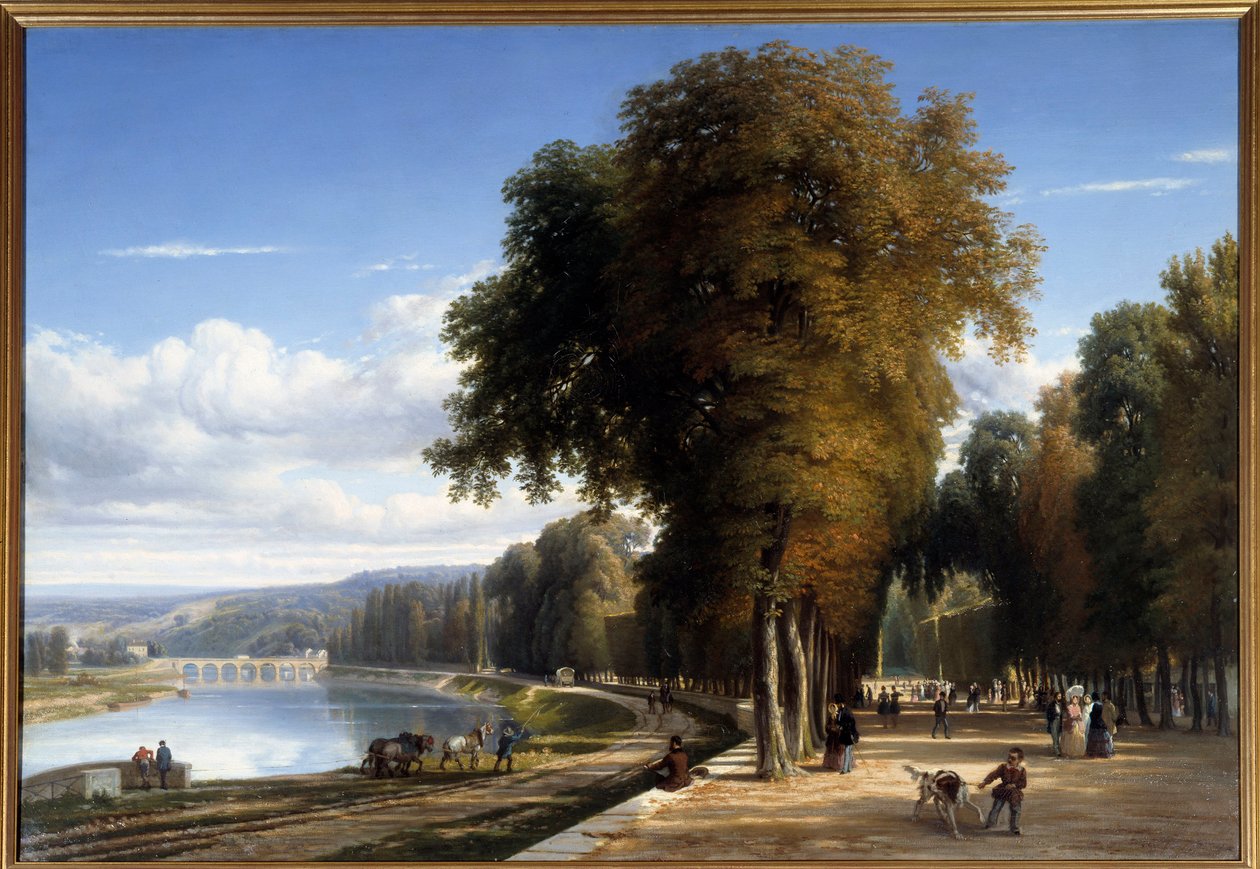 Paseo al parque de Saint Cloud Pintura de Raymond Esbrat (1809-1856) 1850 Roanne. Musee Joseph Dechelette - Paseo en el parque de Saint Cloud. Pintura de Raymond Esbrat (1809-1856) de Raymond Esbrat