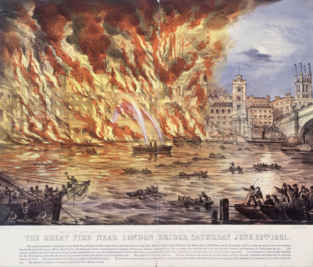 El Gran Incendio Cerca del Puente de Londres, Sábado 22 de Junio de 1861 de Read and Company
