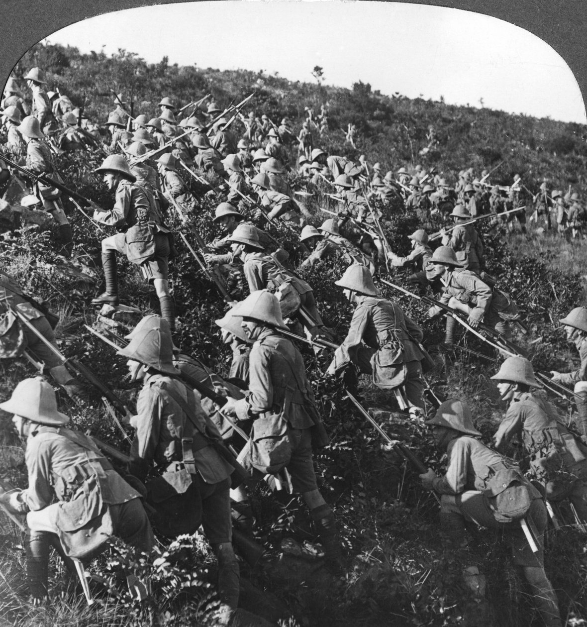Ellos avanzan, la verdadera carga de bulldog de nuestras tropas en Gallipoli, Turquía, Primera Guerra Mundial, 1915 de Realistic Travels Publishers